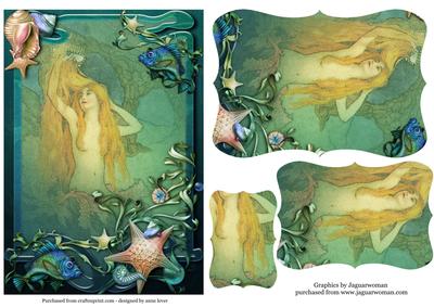Art Nouveau Mermaid & Beautiful Shells