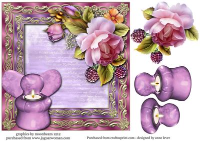Angel of Light - Candle & Roses - Lilac