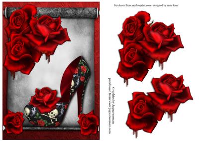 Gothic Guns 'n' Roses Diva Shoe & Dread Roses