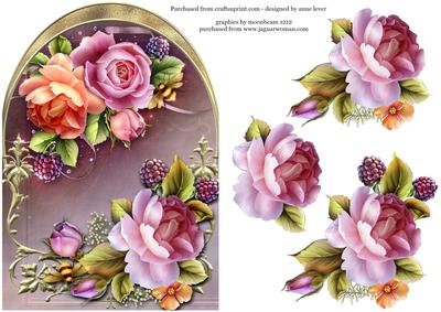 English Roses Arched Topper + Decoupage