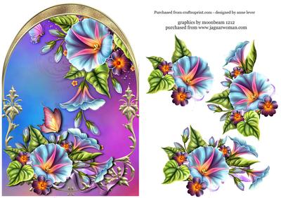Morning Glory Arched Topper + Decoupage
