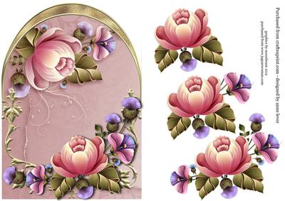 Beautiful Pink Floral Arched Topper + Decoupage