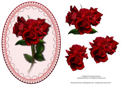 Red Roses, Lace & Pearl Topper + Decoupage