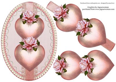 Cameo Rose Hearts, Lace & Pearl + Decoupage