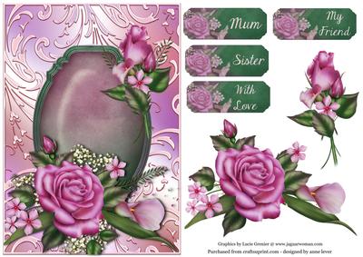 Pink Delight Floral on a Shimmering Frame