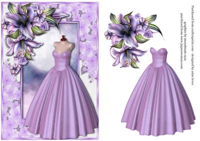 Lilac Ballgown & Purple Lilies