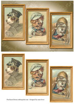 Framed Canine Characters Trio