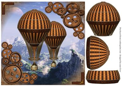 Steampunk Hot Air Balloons - Over the Mountains