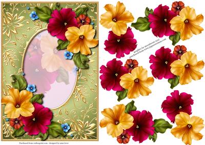 Pretty Petunias & Gilded Frame + Decoupage