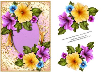 Pretty Petunias & Golden Frame