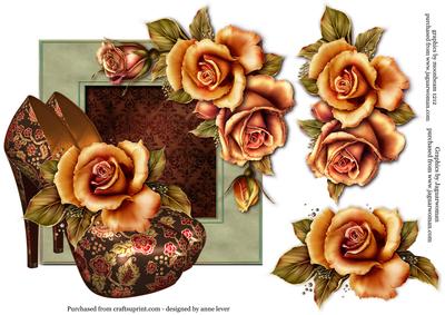 Sunset Roses & Diva Shoes Over the Edge Topper