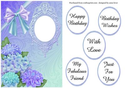 Blue & Purple Floral Birthday + Greetings