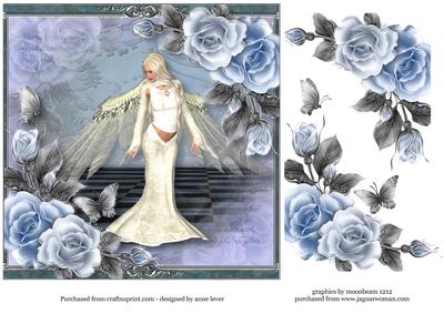 Beautiful Angel & Blue Roses