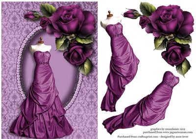 Beautiful Purple Gown & Roses