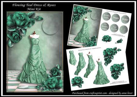Gorgeous Teal Dress & Roses Mini Kit