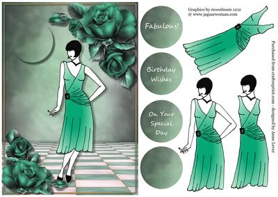 1920's Chic in Teal + Decoupage