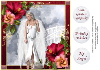 Hibiscus Angel Large Square Topper