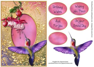Beautiful Hummingbird & Gilded Frame