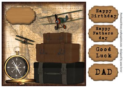 Vintage Travel - Male - Dad - Fathers Day