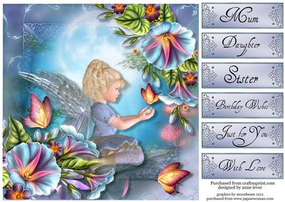 Little Girl Fairy with Flowers & Flutters