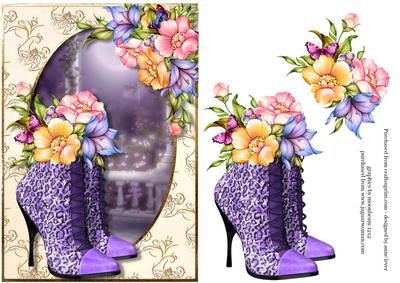 Purple Leopard Boots & Beautiful Flowers