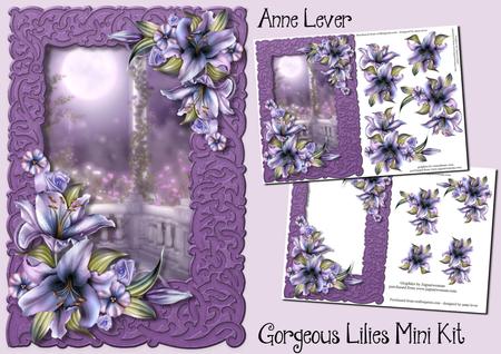 Gorgeous Purple Lilies Mini Kit - Xtra Frame & Dec