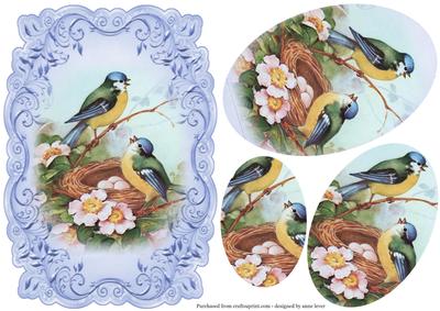Blue Tits & Blossom Pyramid Topper