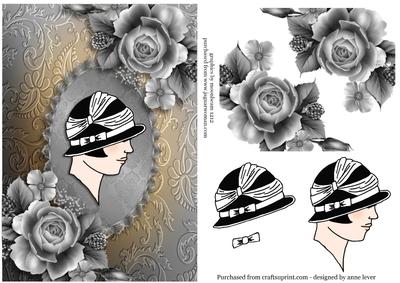 20's Monochrome Cameo Topper