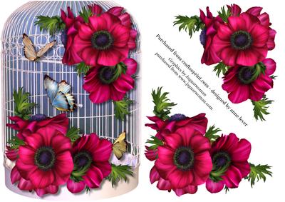 Birdcage Shaped Topper + Anemones & Butterflies