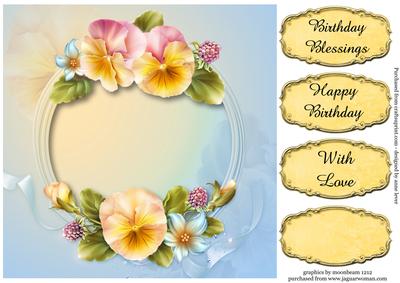 Pastel Summer Pansies Large Square Topper