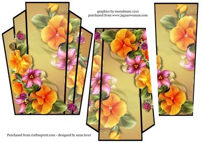Art Deco Stacker Topper - Peach Pansies