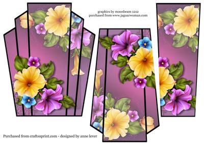 Art Deco Stacker Topper - Petunias