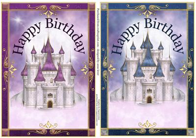 Fairytale Castle Happy Birthday Toppers
