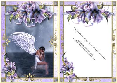 Waiting Angel with Purple Lilies