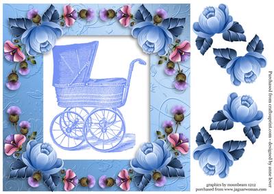 Gorgeous Vintage Blue Pram - New Baby Boy