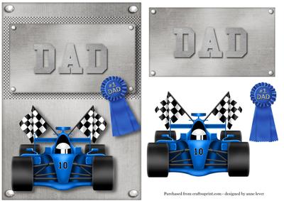 Blue Formula 1 Racing Dad Topper