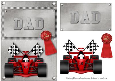 Red Formula 1 Racing Dad Topper