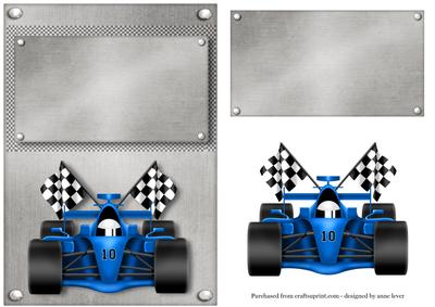Blue Formula 1 Racing Blank Topper
