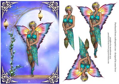 Beautiful Butterfly Fairy in the Moonlight
