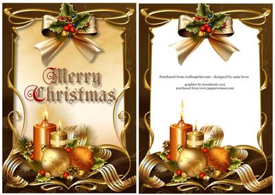 Golden Art Nouveau Merry Christmas