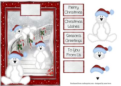 Polar Bears Having Fun at Christmas Time
