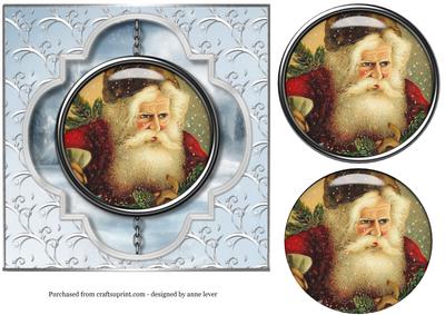 Faux Aperture & Pendant Santa Claus Topper