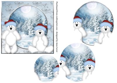 Polar Bear Scenic Pyramid Topper