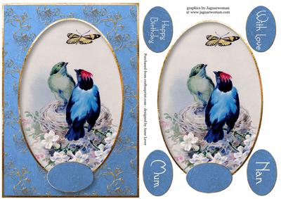Beautiful Vintage Birds & Butterfly