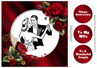 Retro Anniversary with Red Roses