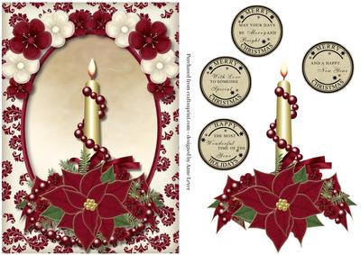 Cranberry & Gold Christmas Candle