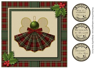 Christmas Tartan Angel - Quick Topper