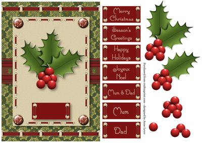 Holly Christmas - Fabric & Ribbon