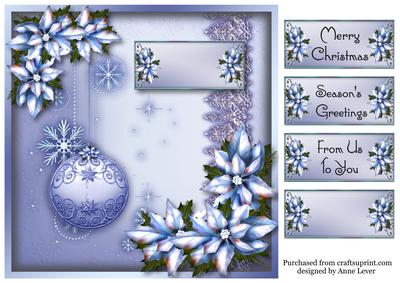 Ice Blue Poinsettia Christmas