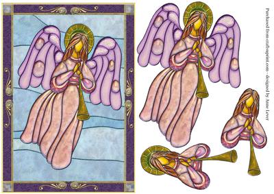 Christmas Stained Glass Angel + Decoupage